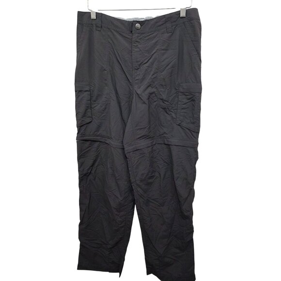 REI Co-O Women's Gray Convertible Hiking Pants Size 12 Lightweight Nylon Zip-Off - Picture 1 of 12